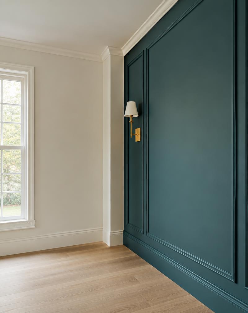 A freshly painted interior wall